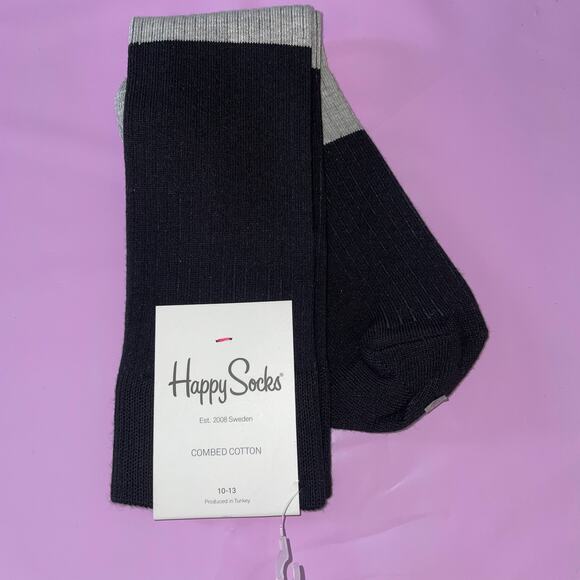 Adult Happy Socks Grey and Black NEW - Picture 1 of 3